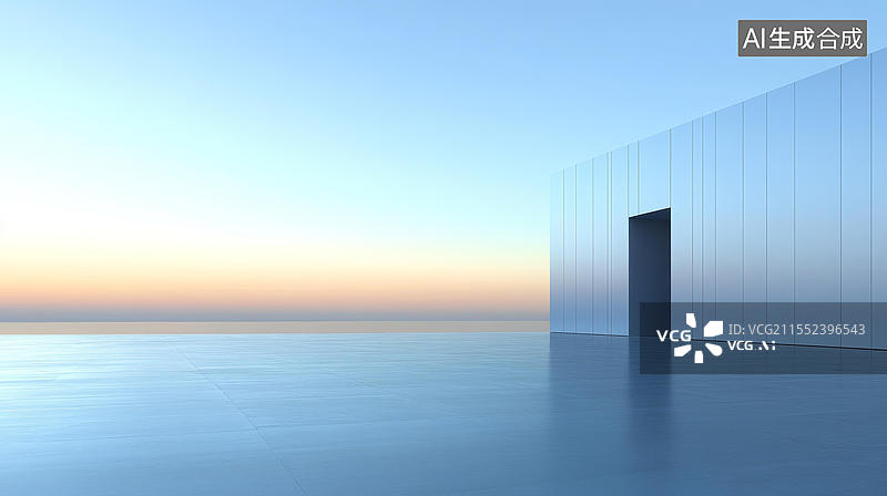 【AI数字艺术】现代建筑外立面极简设计图图片素材