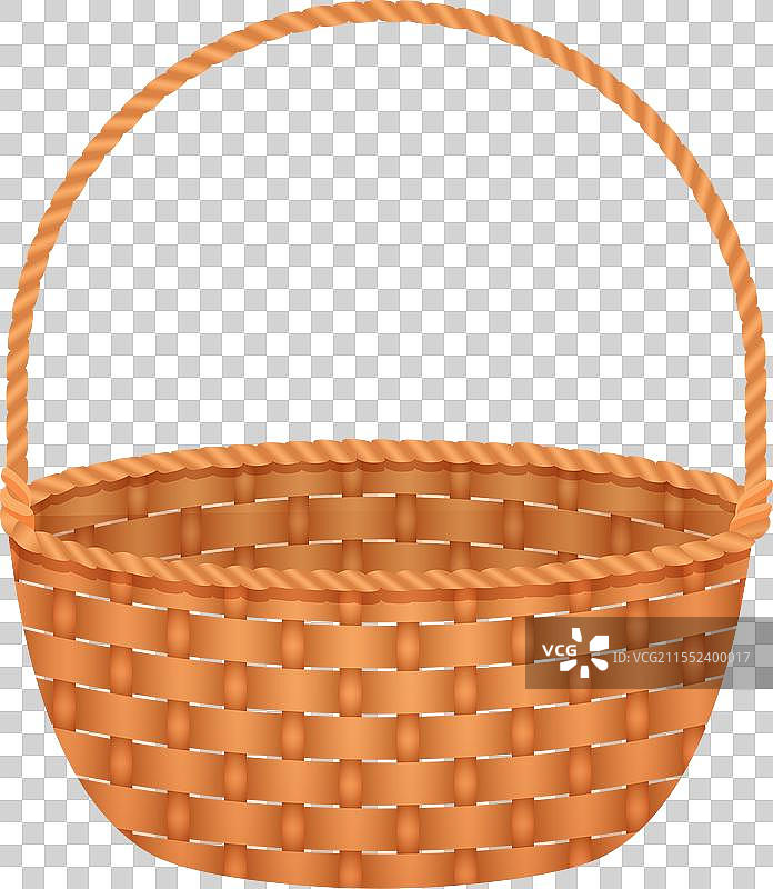 3D复古藤编圆形空盒子图片素材