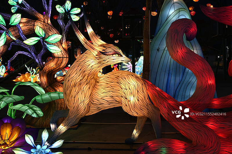 淄博玉黛湖花灯图片素材