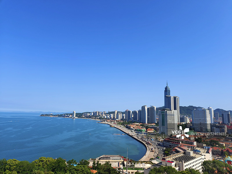 烟台山海边海港图片素材