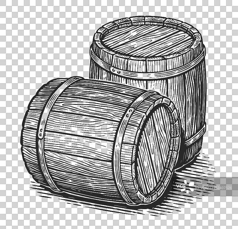 两个橡木桶 木制酒桶 桶图片素材