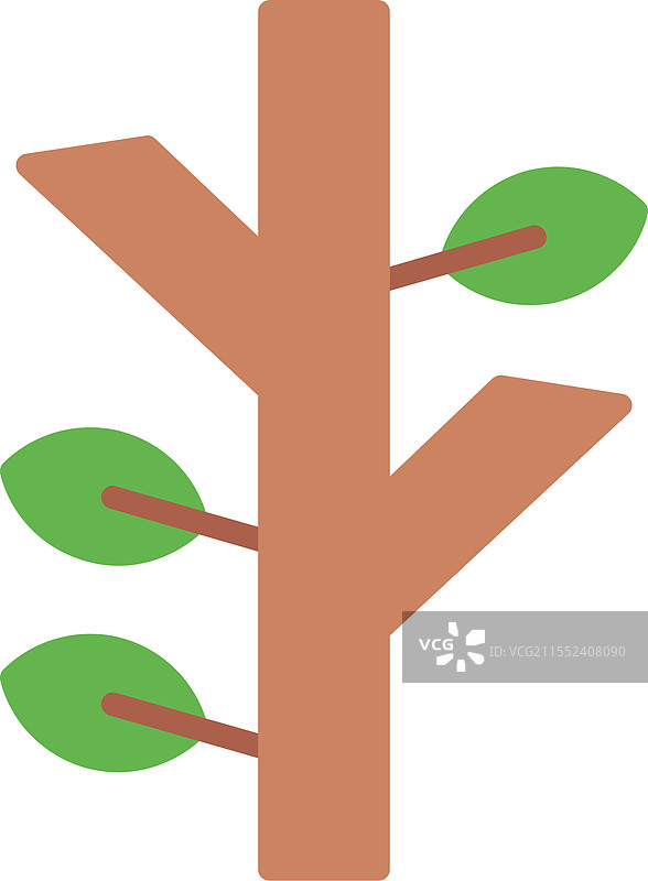 树枝扁平图标设计图片素材