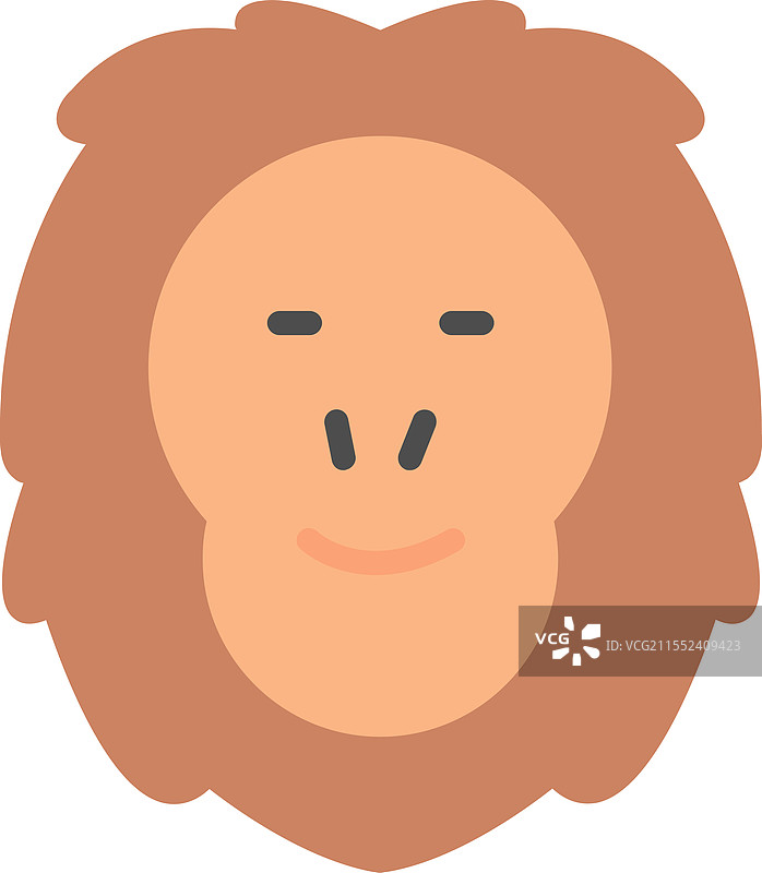 金狮面猿扁平图标设计图片素材