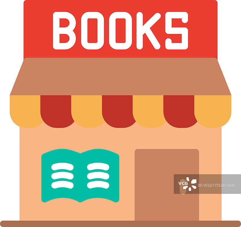 书店扁平图标设计图片素材
