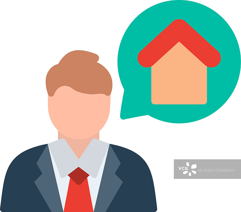 房地产代理扁平图标设计图片素材