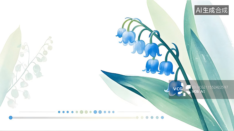 【AI数字艺术】水彩蓝铃花清新背景图片素材