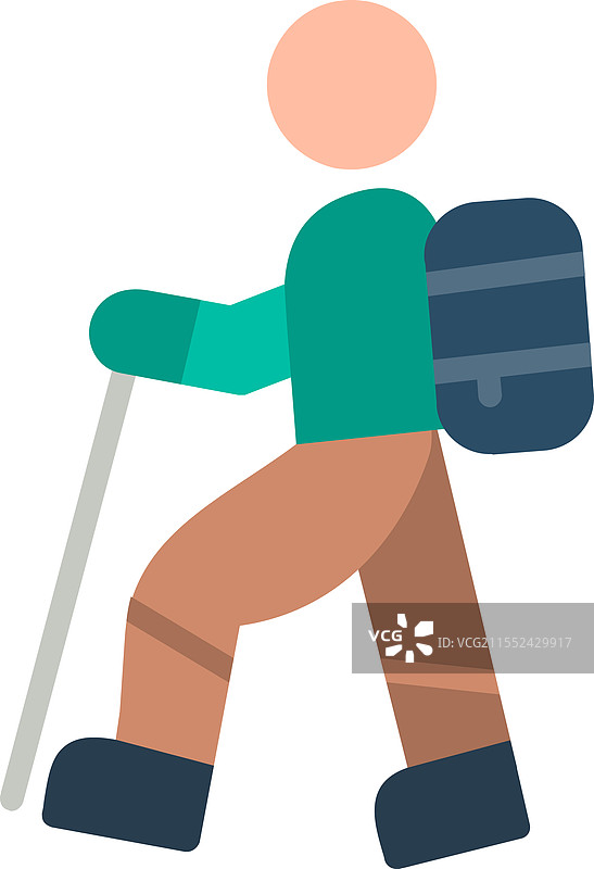 徒步旅行者扁平图标设计图片素材