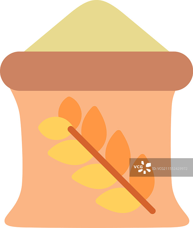 小麦袋平面图标设计图片素材