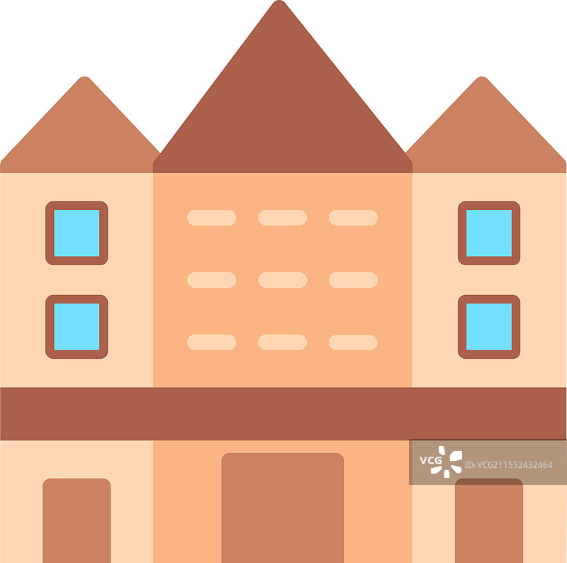 白金汉宫扁平图标设计图片素材