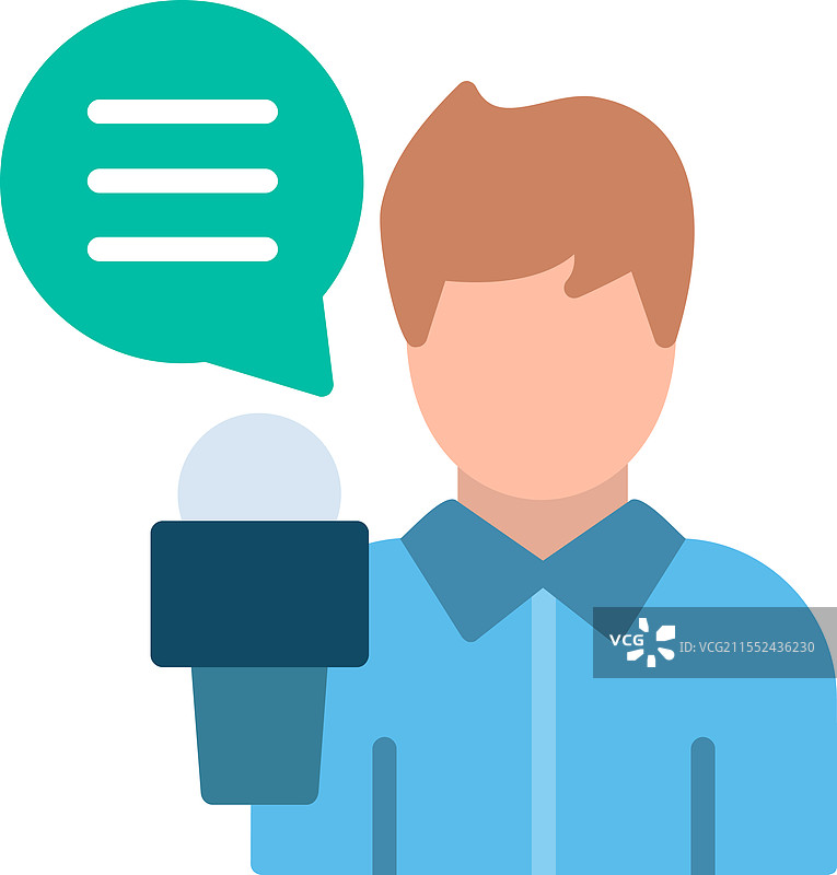 新闻记者扁平图标设计图片素材