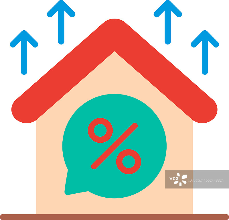 抵押贷款利率扁平图标设计图片素材