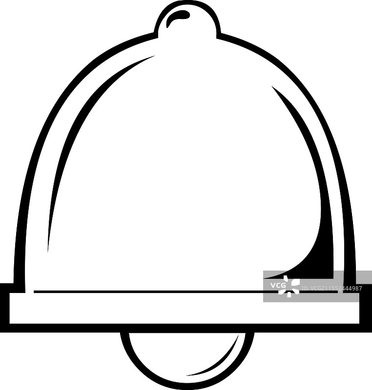 黑白铃铛图标的绘画图片素材