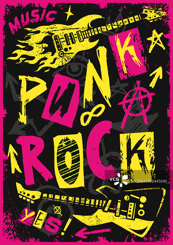 充满活力的朋克摇滚音乐海报图片素材