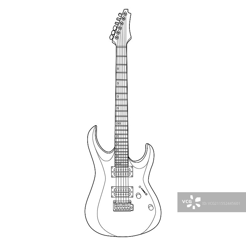 电吉他线条艺术绘图图片素材