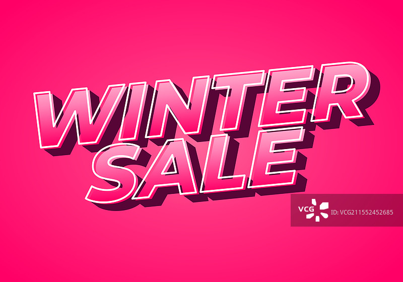 冬季促销文字效果用于社交媒体图片素材
