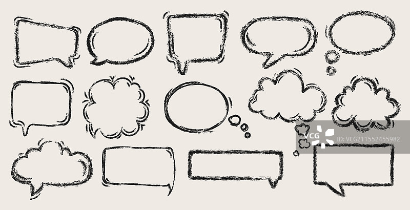 演讲气泡炭笔素描草图图片素材