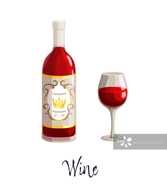 红酒酒瓶和酒杯饮品图片素材