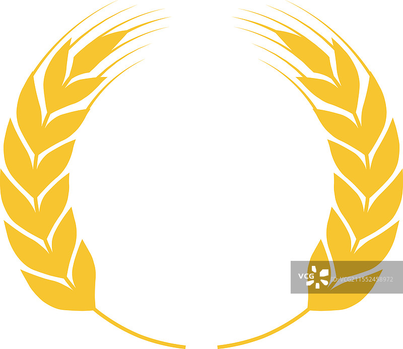 金色麦穗形成一个圆圈，象征着图片素材