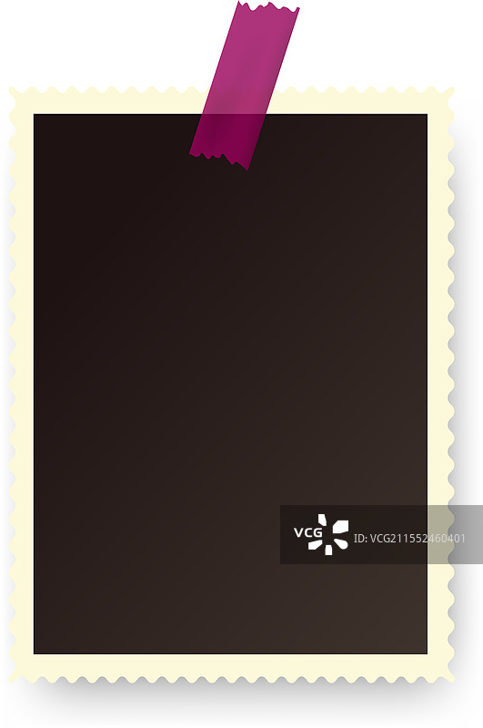 复古照片框，配有紫色胶带图片素材