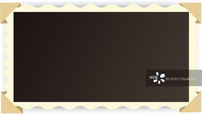 带有波浪边缘和四个粘合剂的相框图片素材