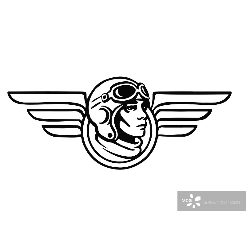 线性单色图标飞行员简单设计图片素材