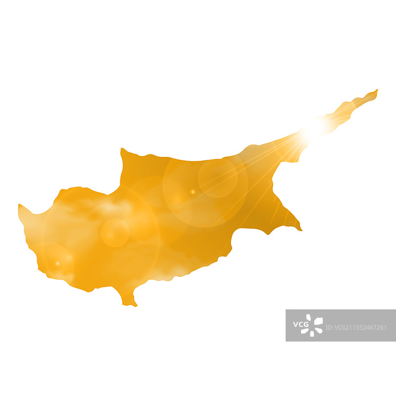 塞浦路斯的地图，阳光明媚，云彩飘逸图片素材