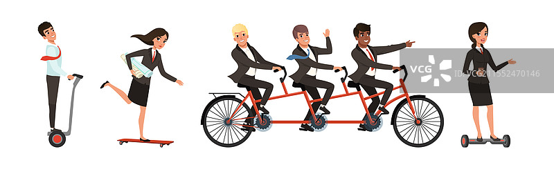 商务人士使用环保交通工具图片素材