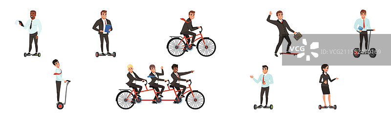 商务人士使用环保交通工具图片素材