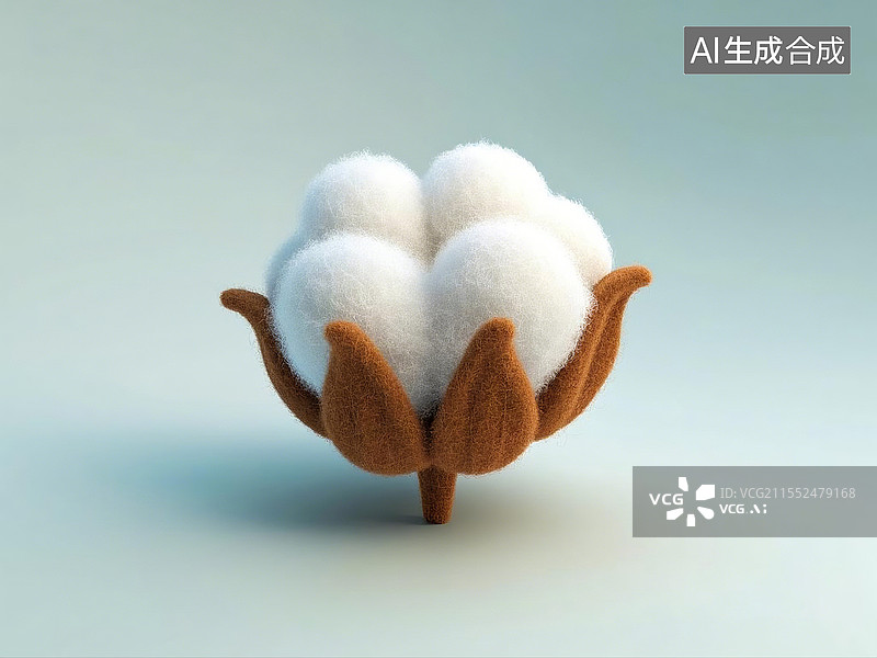 【AI数字艺术】3D毛毡棉花图片素材