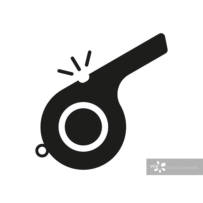 裁判或运动用的哨子轮廓图标图片素材