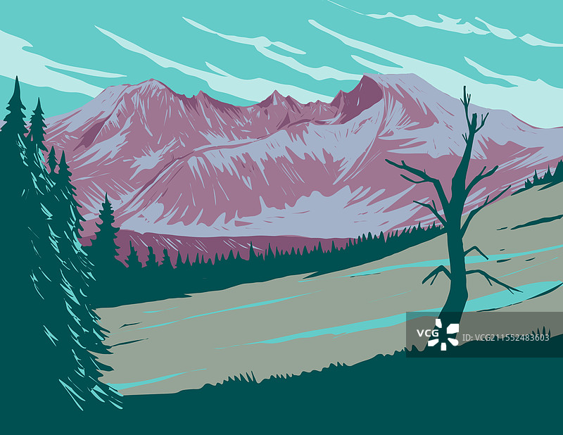 内华达州大盆地国家公园的惠勒峰图片素材