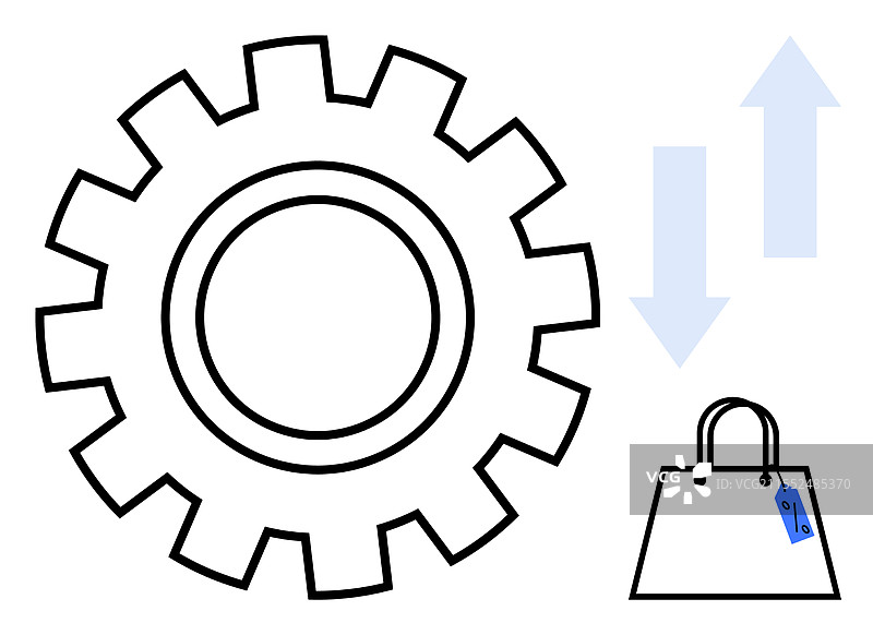 带有价格标签的装备和购物袋图片素材