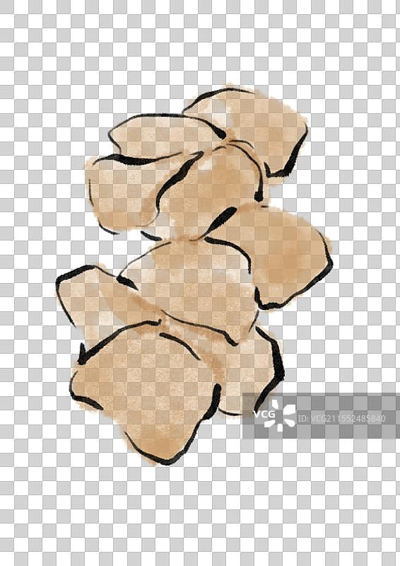 水墨风大同美食插画元素-羊杂汤图片素材