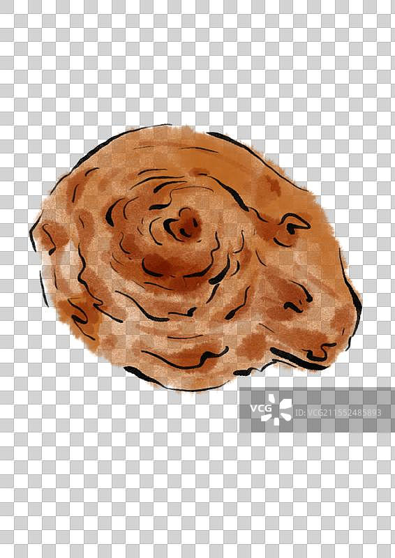 水墨风大同美食插画元素-兔头图片素材