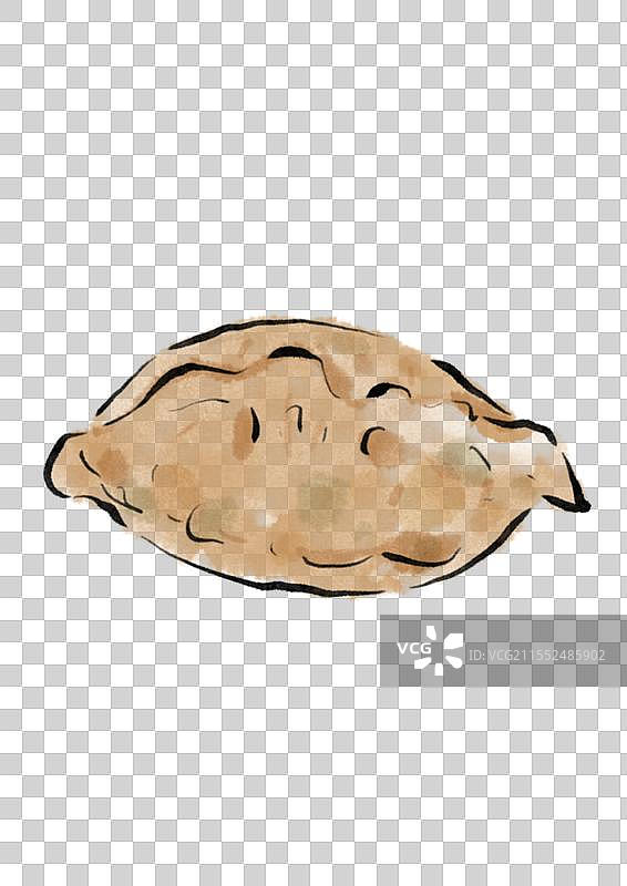 水墨风大同美食插画元素-莜面饺子图片素材