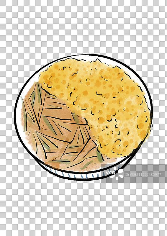 水墨风大同美食插画元素-稠粥图片素材