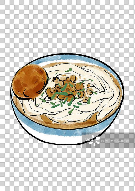 水墨风大同美食插画元素-刀削面图片素材