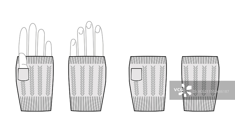 时尚短款无指针织羊毛手套图片素材