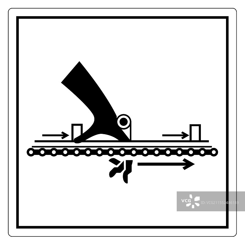 传送带上的手动切割工具符号图片素材