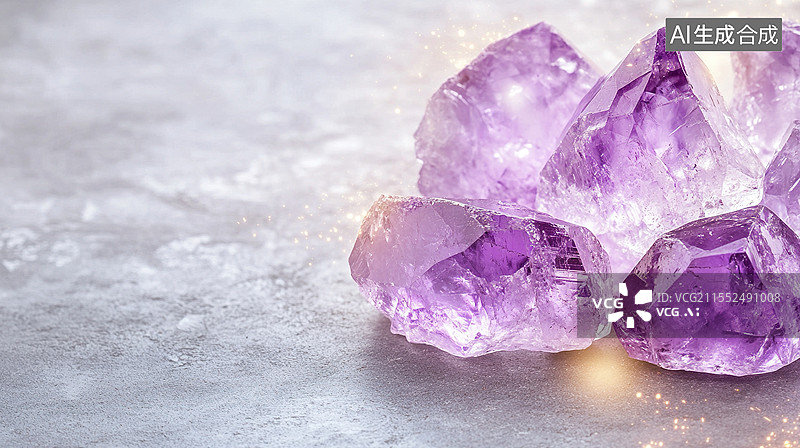 【AI数字艺术】紫色宝石特写图片素材
