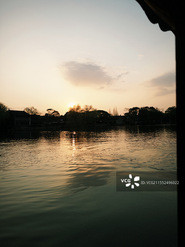 浙江乌镇夕阳图片素材