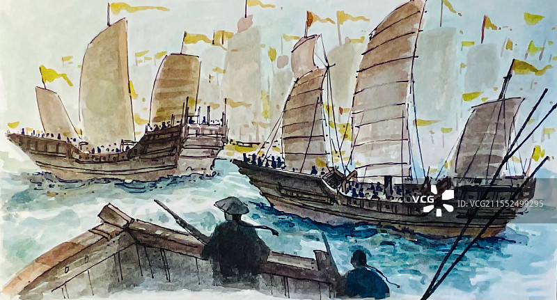 古代海上战争图片素材