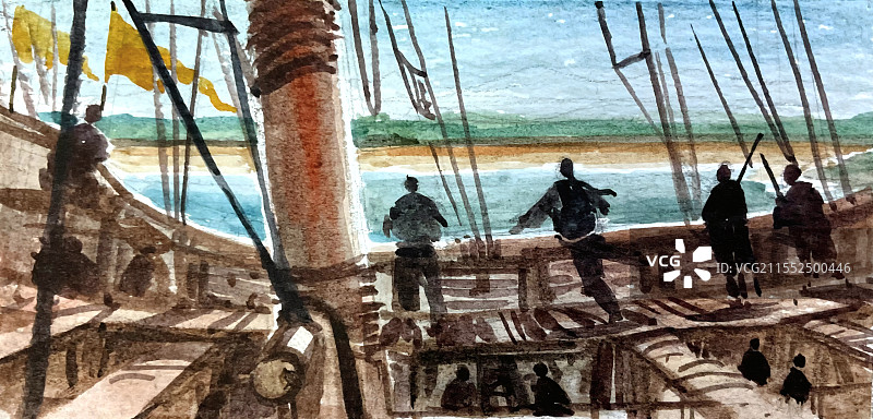 古代海上战争图片素材