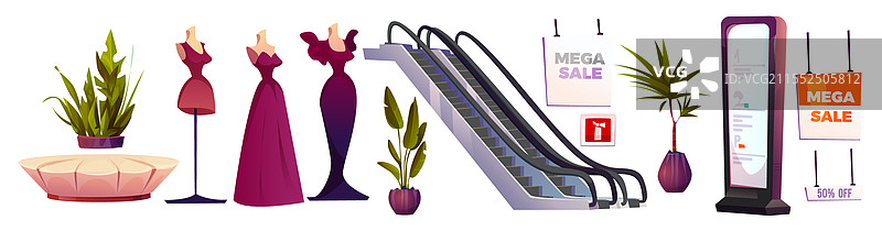 购物中心大厅元素套件图片素材