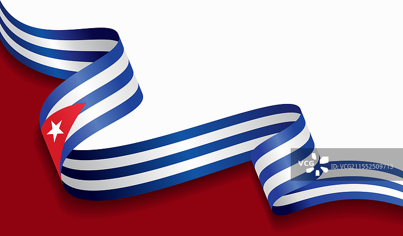 古巴国旗波浪形抽象背景图片素材