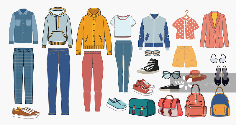 男女时尚服装搭配图片素材