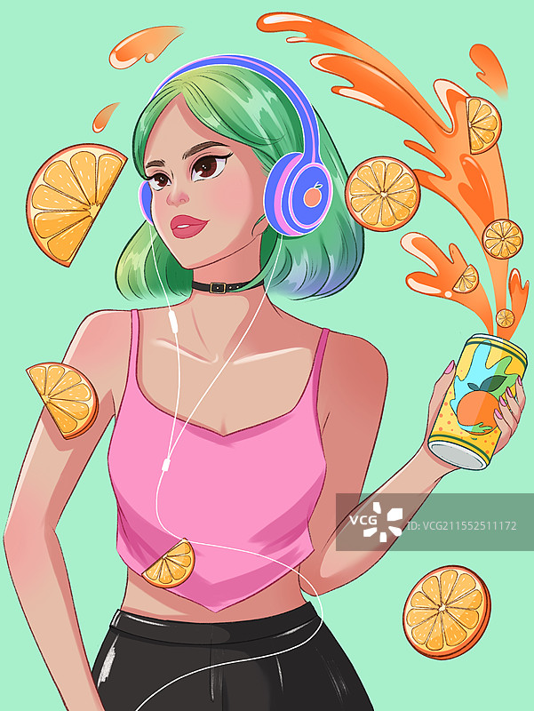 欧美风人物插画图片素材