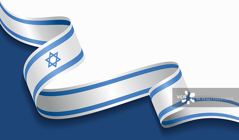 以色列国旗波浪形抽象背景图片素材