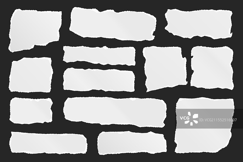撕裂的纸条逼真的皱纸图片素材