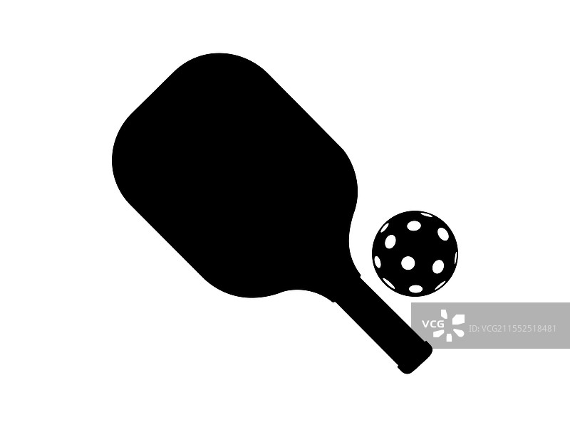 简单的皮克球拍和球的轮廓图图片素材